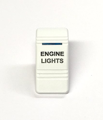 Southern Marine Euro Rocker Switch Cover, White with Blue Lens. Contura III. Fits Carling, Cole Hersee, Blue seas (Engine Light)