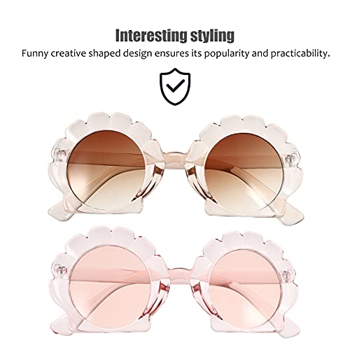 Homoyoyo 2pairs Shellshell Sunglasses for Boys and Girls Boys and Girls Fashionable and Comfortable for Summer Beach3
