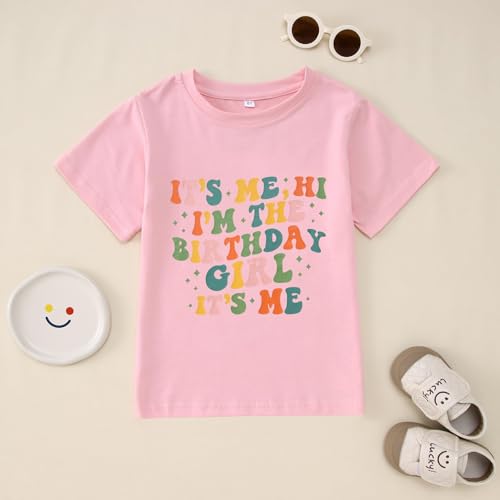 Image of GLIGLITTR Birthday Girl Shirt Its Me Hi Im The Birthday Girl Its Me Kids Birthday Party Tshirt Girls Bday Outfits Tops 5-12Y