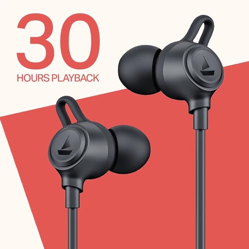 Image of boAt Rockerz Bold Wireless Neckband with 30H Playback, 10mm Drivers, ENx Clear Calls & Beast Mode (60ms Low Latency) (Onyx Black)