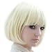 RightOn New Fashion Short Straight BoB Sexy Stylish Heat Resistant Synthetic Hair Wig with Wig Cap (White Blonde)