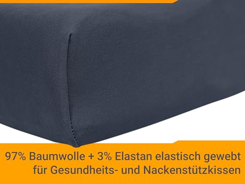 npluseins 2er Pack Spannbezüge Kissenbezüge für Gesundheitskissen 1450.2049, 1 Pack (2 Stück) - Spannbezüge 35-40 x 55-60 cm, anthrazit