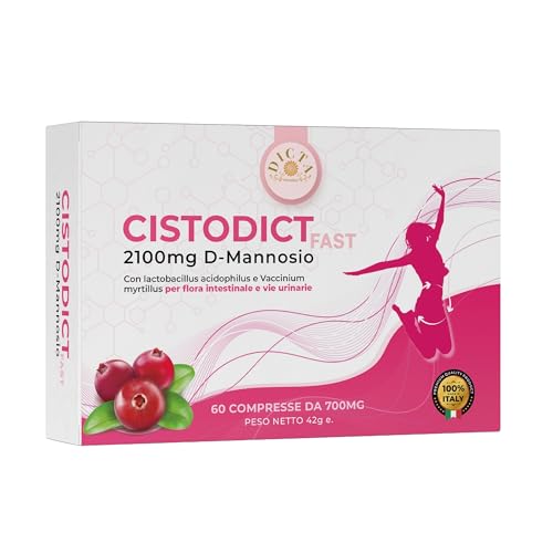 D Mannosio Puro Cistite 2100mg per Vie Urinarie Donna 60 cpr - con Mirtillo Rosso, Agrimonia, Lactobacillus e Inulina, Acido Ialuronico e Rame