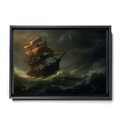 Stormy Seas, Vintage Nautical Wall Art - Dark and Moody