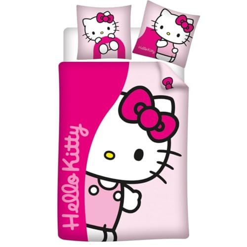 Aymax Hello Kitty Bettwäsche aus Flanell, 100 % Baumwolle, wendbarer...