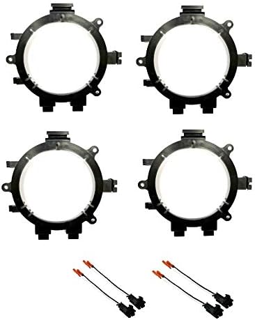 2 Pair 5 1/4" 6" 6.5" Car Speaker Install Adapter Mount Bracket Plates w'Speaker Wire Connectors Made for Some Chevrolet GMC: 1999-2006 Silverado/Sierra, 1995-2006 Suburban/Tahoe/Yukon and More