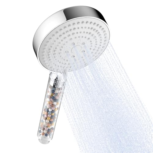 OFFO Shower Head, 6 Modes High Pressure Filtered Shower Head with 20 Stage Filter, Water Saving Handheld Showerhead for Low Pressure Remove Chlorine, White with Clear Handle