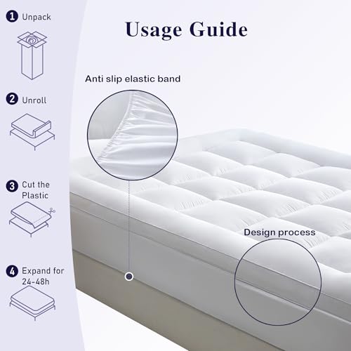 Surmatelas 160x200 cm matelassé pour lit 2 personnes gris - 3