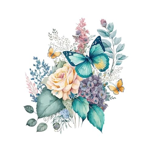 Garvee Sticker WC Imperméable Papillons et Fleurs – Décoration Amovible en PVC – Facile à Poser, Résistante à l'eau – Idéal pour Abattant de Toilette et Salle de Bain
