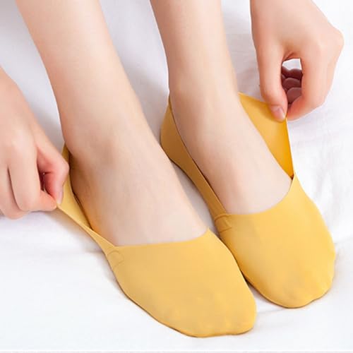 Image of Silk No Show Ankle Socks,Low Cut Socks Non Slip Invisible Liner Sock Footies for Flat Boat and Dress Shoes (US, Numeric, 00, Regular, Regular, Multicolor)
