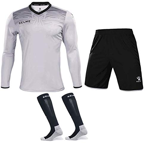 KELME Soccer Goalkeeper Jersey Uniform Kit - Mens Padded Football Goalie Shirt, Shorts and Socks - Kids and Adult Sizes