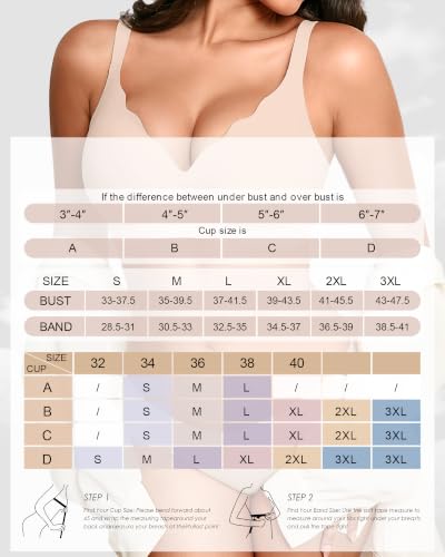 Image of Seamless Wireless Bra for Women with Support - No Underwire Full Coverage Push Up Comfort Bras - Back Fat Smoothing Bralette