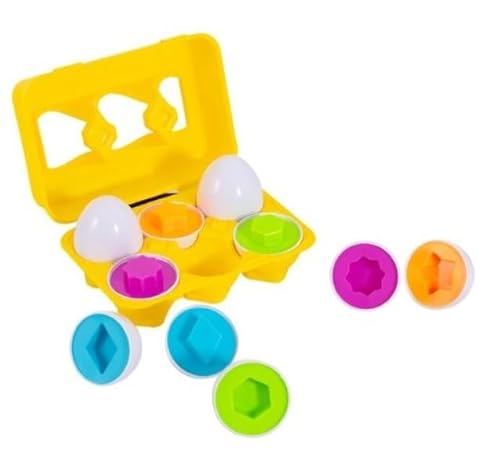 First Steps | Baby Shape Sorter Egg Toy | Learn & Play Matching Eggs Set | Colour & Shape Sorting Educational Toy | 6 Eggs with Case | 6+ Months