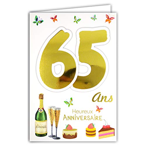 69-2139 carte anniversaire 65 ans homme femme