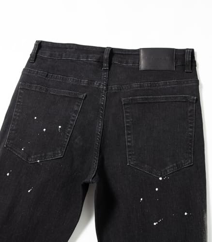 SHION7 Ripped & Repaired Jeans for Men, Skinny Fit Distressed Jean Pants, Men's Stylish Streetwear Stretch Denim Trousers4