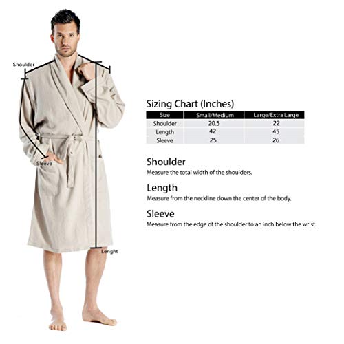 Cashmere Boutique 100% Pure Cashmere Knee Length Robes for Men – Lightweight, Soft Plush, Warm and Cozy, Daily Wear Robes3