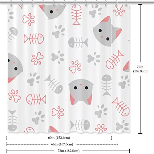 Rideau de douche chaton imperméable coloré 183x183 cm