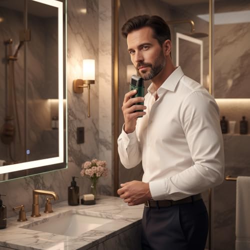 Image of Drumstone 5 𝒀𝒆𝒂𝒓𝒔 𝑾𝒂𝒓𝒓𝒂𝒏𝒕𝒚Portable Electric Beard Trimmer for Men with USB Charging, Ultra-Thin Cordless Foil Razor & Precision Grooming Shaver in Green Design