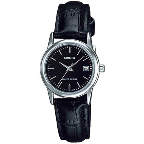 Casio Analogique LTP-V002L 1AUDF montre femme noire en cuir montre bracelet cadran noir date