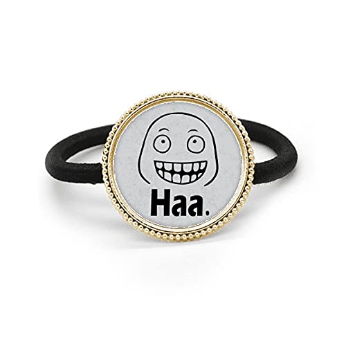 Corbata para el pelo de metal plata con diseño de cara sonriente de dibujos animados