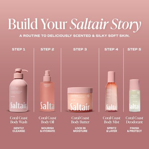 Image of Saltair Multi-Lipid Body Butter | Coral Coast Ceramide Moisture | 10 oz | Creamy texture with conditioning ingredients for lasting hydration and a soft comfortable finish