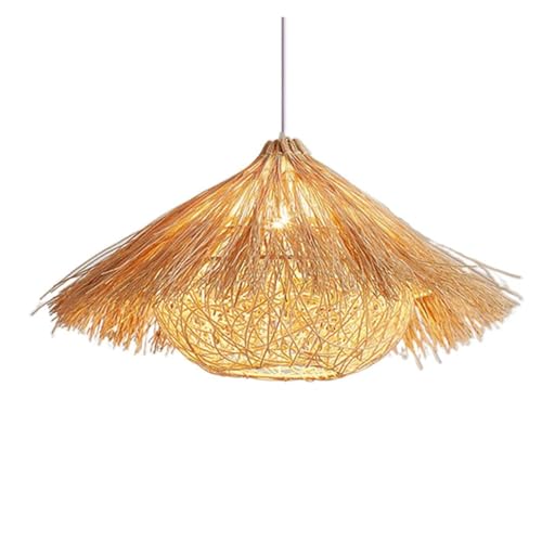 Lustre rotin tressé cloche pour illuminer votre table de repas