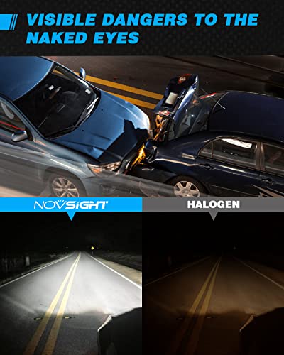 Novsight H11/H8/H9/H16 300% Brighter Led Headlight Bulbs Led Fog Lights Bulbs Or Drl 1:1 Mini Size Headlight Conversion Kits 6500K Cool White Halogen Bulbs Replacement, Plug And Play, Pack Of 2 #TOP3