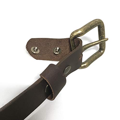 Zelikovitz Men's Solid Buffalo Leather Belt – 1 1/4 “ Size 40” Brown #TOP2