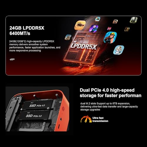 Image of Beelink Mini PC SER9 Pro AMD Ryzen 7 255 (8C /16T,3.8 /4.9GHz),24G LPDDR5X 6400MT /s 1TB PCIe4.0 Mini Computers, Radeon 780M Gaming PC, Triple Display,2.5G LAN /Pre-Installed Openclaw /Ubuntu System