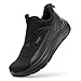 Produktbild FitVille Slip On Sneaker Herren Extra Weit Walkingschuhe Schlupfschuhe Leichte Sportschuhe Bequeme Turnschuhe Fitnessschuhe Freizeitschuhe Outdoor Schwarz EU 44 Weit
