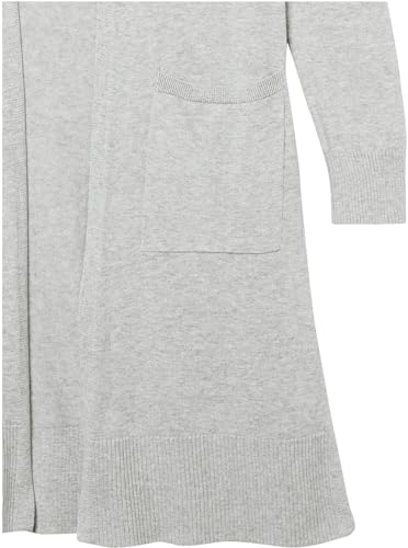 Amazon Essentials Damen Leichter, Länger Geschnittener, Langärmliger Cardigan-Pullover Mit Offener Vorderseite (In Übergröße Erhältlich), Hellgrau Meliert, S