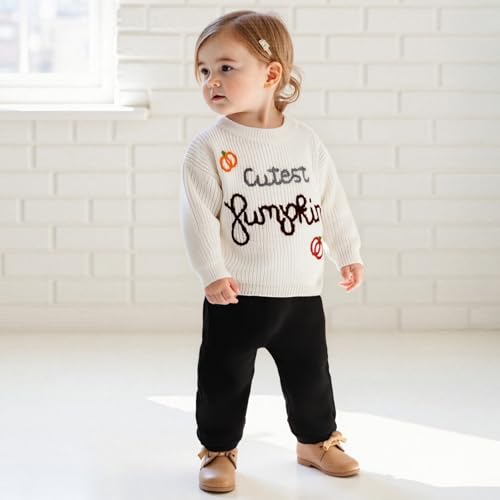 Baby Boy Girl Halloween Sweater Pumpkin Ghost Embroidery Cable Knit Sweater Infant Toddler Halloween Clothes3