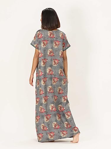 Image of Evolove Women's Viscose Liva Long Maxi Night Gown Nighty Dress with Pocket, Super Soft Comfortable (LNG-Rayon)