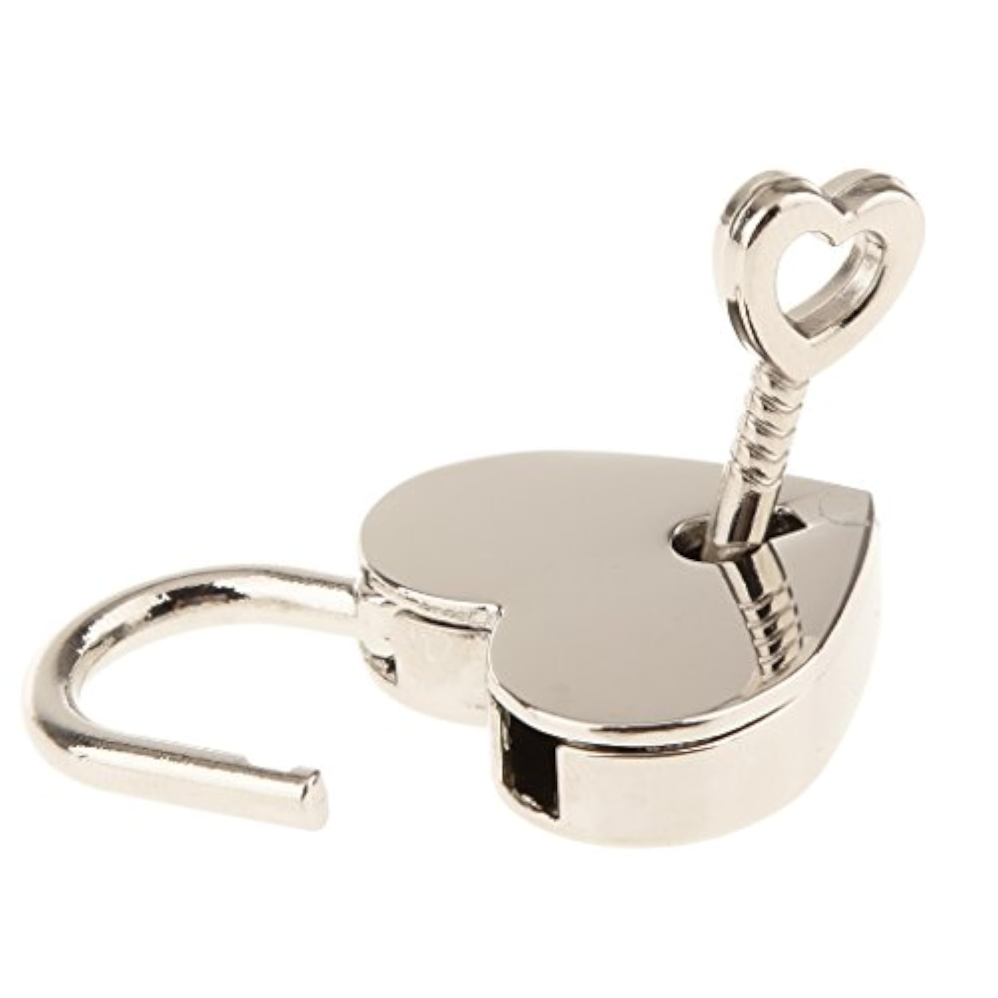 Set of 3 Vintage Mini Heart Shape Padlock with Keys, Silver