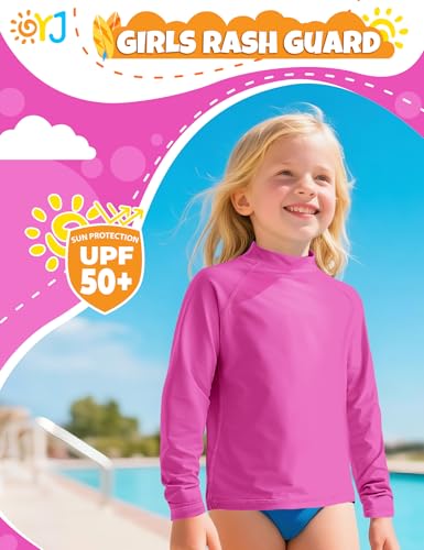 Image of Boys Rash Guard Swim Shirt Long Sleeve Rashguard UPF+ 50 SPF Sun Water Surfing Shirts for Toddler Kids Youth Teen 2T-16Y