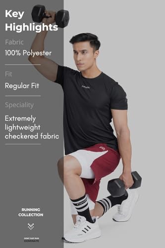 Image of FUAARK Men Moisture Wicking Solid Round Neck Tshirt