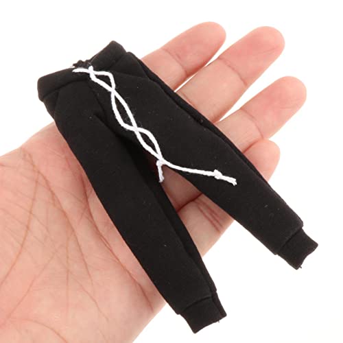 Fancyes 1/12 Scale Male Figure Clothes Sweatsuits Men's Jogging Tracksuit Set Training Suits For 6'' Bjd Doll And 12Inch Action Figure, Black Sweatpants #TOP1