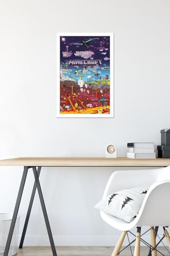Poster Minecraft World Beyond édition encadrée blanc haut de gamme - 2