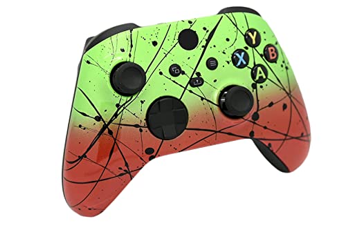 Image of Hand Airbrushed Fade Custom Controller Compatible with Series X /S & One (Series X /S Green & Red)