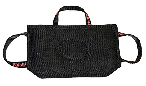 Redline K9 3 Handle Thin Send Out Tug Toy (11 inch X 7 inch) (Black)