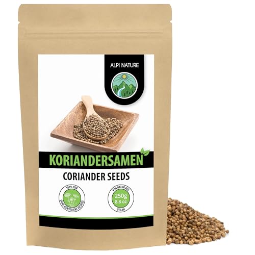 Alpi Nature Koriandersamen ganz 250g, Koriander Samen, Koriander ganz zum Kochen, Curry und Pickles