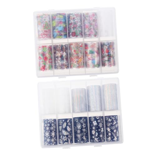 Healvian 2 Cajas Pegatinas Navideñas Para Uñas Etiqueta Engomada De La Manicura Calcomanías De Arte De Uñas Pegatina De Navidad Para Bricolaje Calcomanías Navideñas Para Uñas
