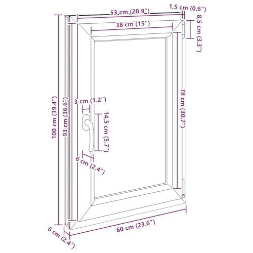 Ventana de sótano 60x100 cm en PVC blanco con vidrio aislante RISOR 4