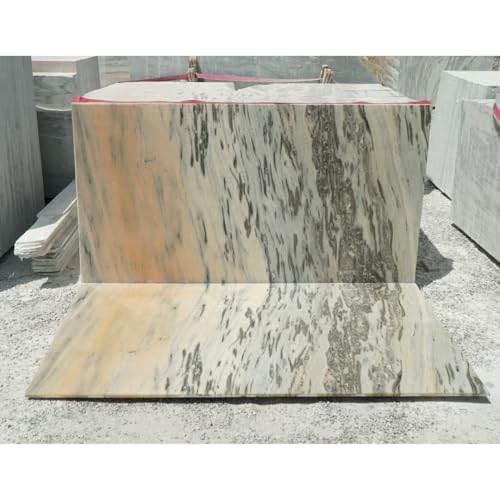 Grey and Beige Striped Pattern, Premium Stone Tile (Grey, 48x50