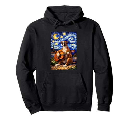 Boxer Dog Playing Guitar Whimsical Art Puppy Music Camping �p�[�J�[