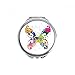 Colourful Butterfly with Floral Pattern Graffiti Hand Compact Mirror Round Portable Pocket Glass