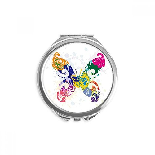Miroir de poche coloré avec papillon graffiti, le cadeau idéal pour femme