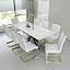 Gray Table + 8 White Chairs (Gold Leg)