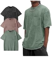 Eiscntd Men's Pocket T Shirt Oversized Heavyweight Cotton Vintage Baggy Tee