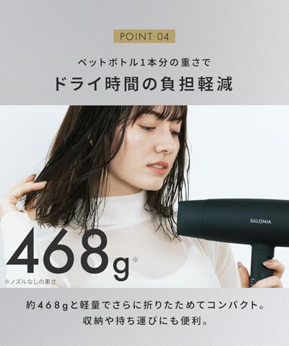 SALONIA サロニア スピーディーイオン ドライヤー ブラック【Amazon.co.jp限定】